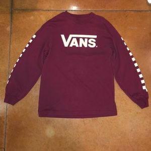 Vans Long Sleeve Tee Maroon